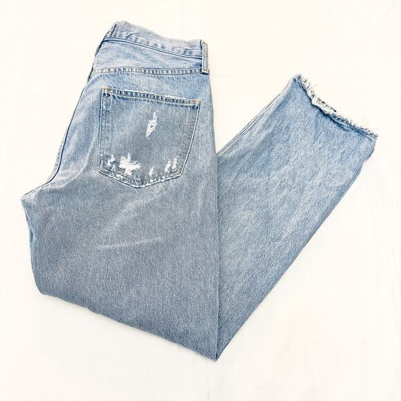 AGOLDE 90's Jean Style A069C-811 Light Wash Ripped Straight Leg Denim Size 28 - Picture 9 of 9